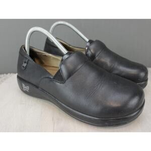 Alegria Keli Womens 7 Black Leather Slip Resistant Work Shoes Nursing